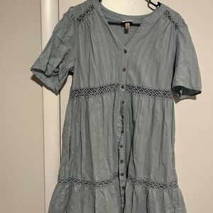 Knox Rose Blue Button-Up Boho Dress
